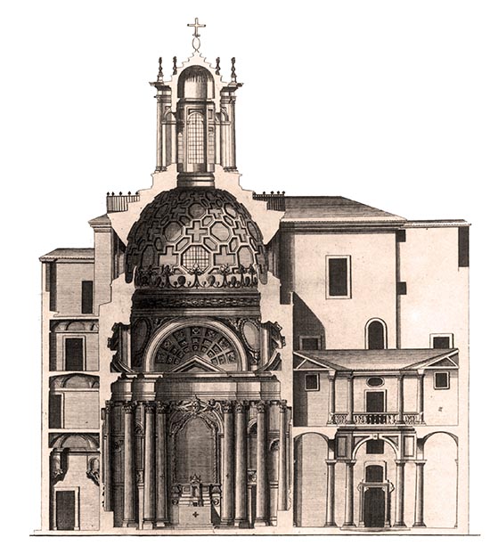 Section of San Carlo alle Quattro Fontane, ca. 1730.